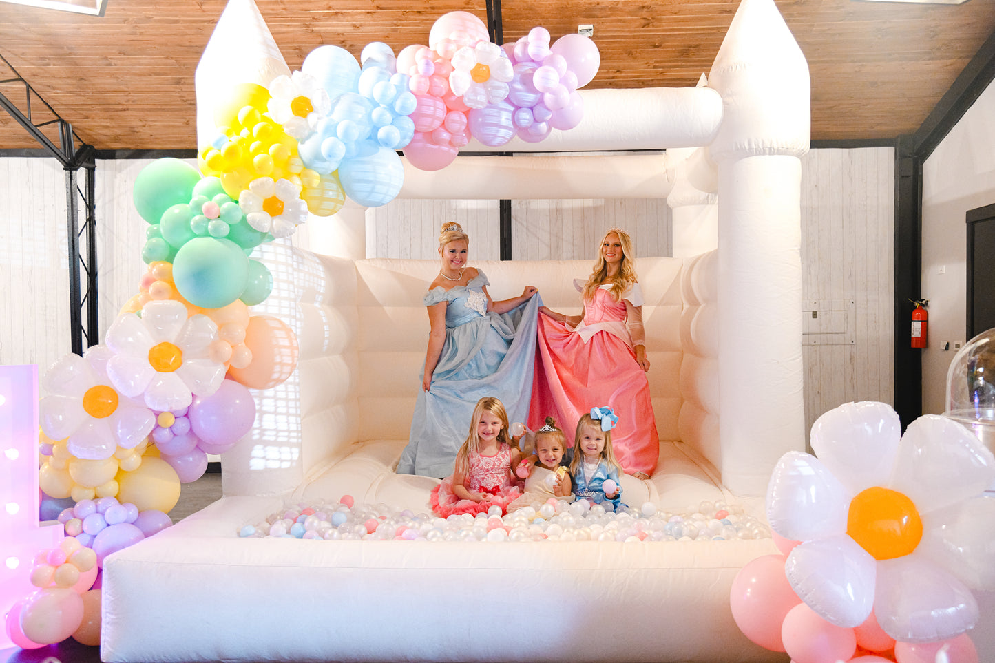 Standard White Bounce Castle with Ball Pit